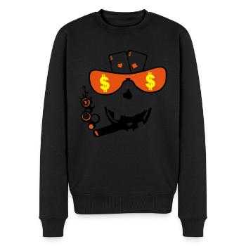 carte poker as paire smiley bluff - Pull Premium bio Homme - noir - Devant - Nico (187cm)