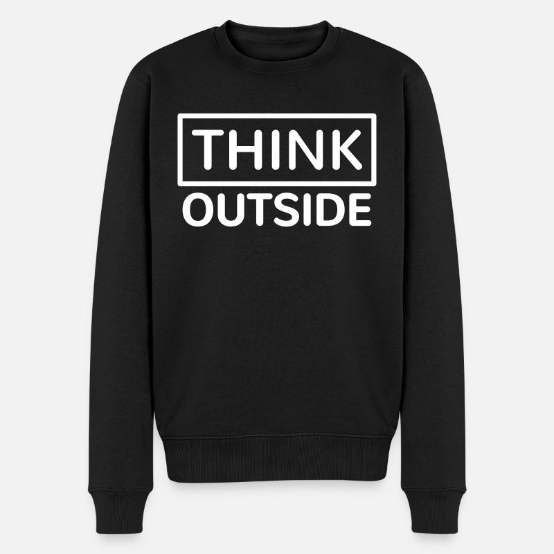 Think outside the Box denken Denker be different - Männer Premium Bio Pullover - Schwarz