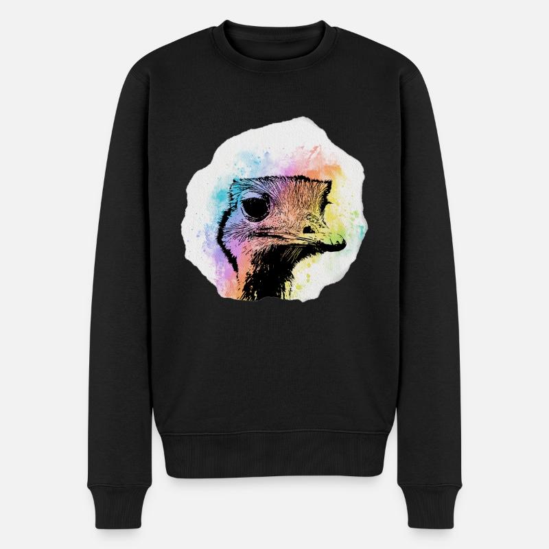 Emu Aquarell - Männer Premium Bio Pullover - Schwarz