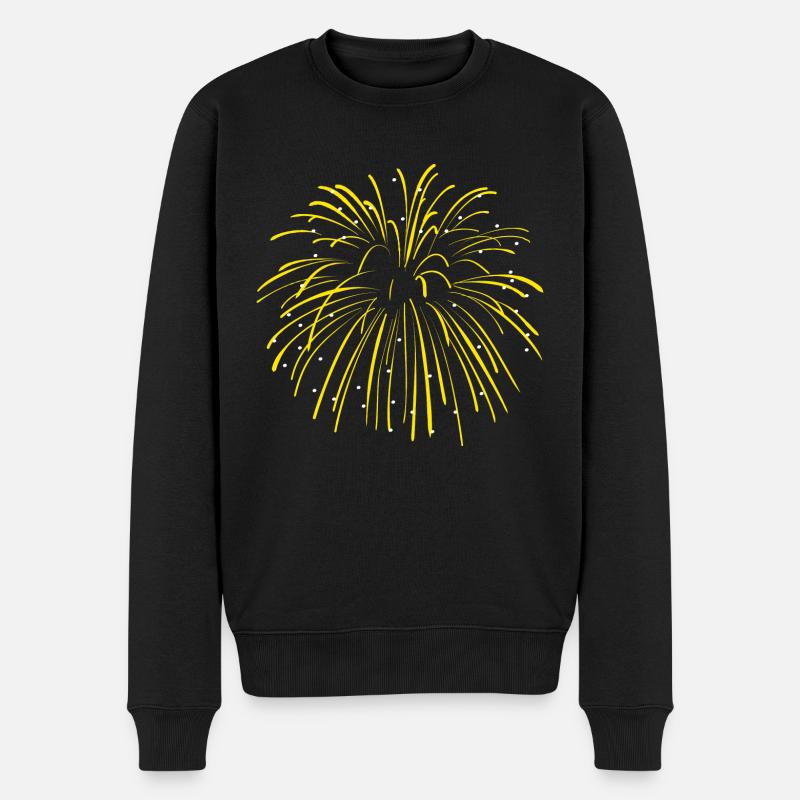 Pyro Feuerwerk Effekt - Männer Premium Bio Pullover - Schwarz