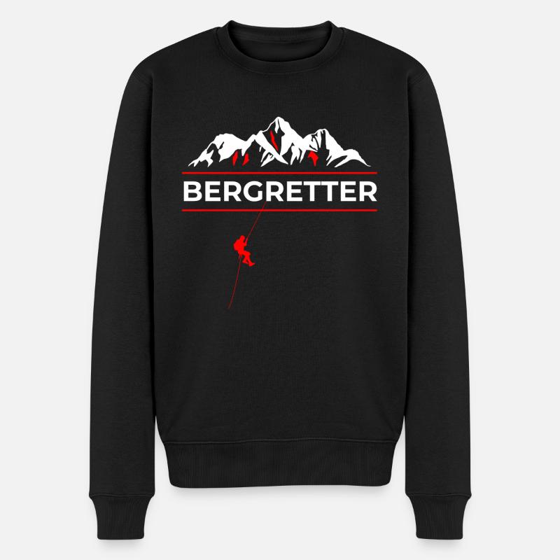 Bergretter - Männer Premium Bio Pullover - Schwarz