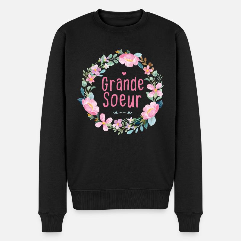 Grande Soeur Annonce de Grossesse Cadeau Naissance - Pull Premium bio Homme - noir
