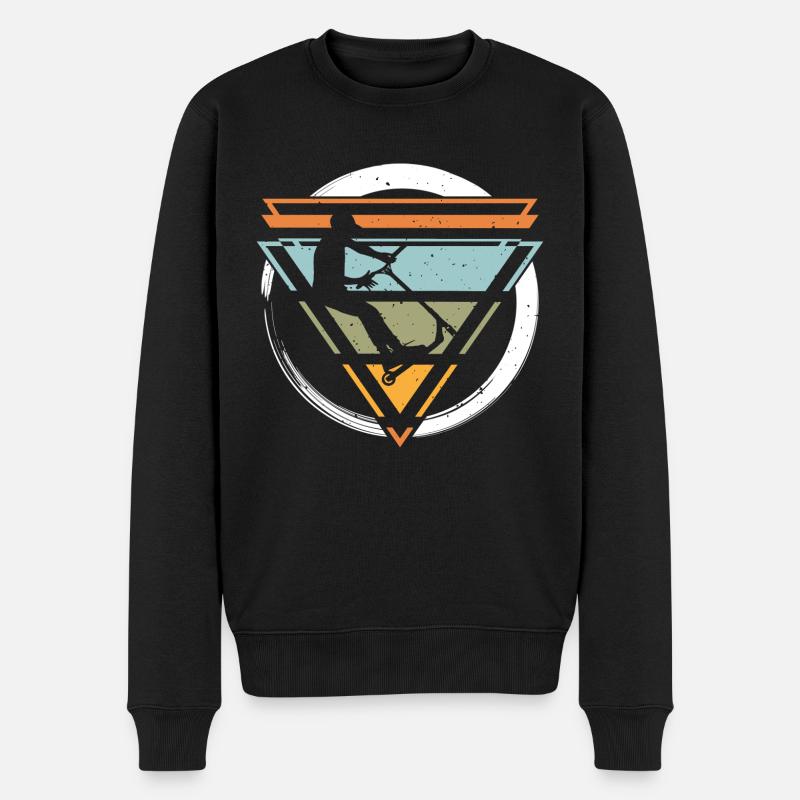 Stuntroller Roller Pumptrack Scooter Skater - Männer Premium Bio Pullover - Schwarz