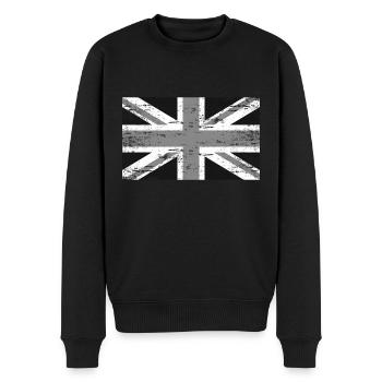 Grey Britain Vintage Flagge Fahne - Männer Premium Bio Pullover - Schwarz - Vorne - Nico (187cm)