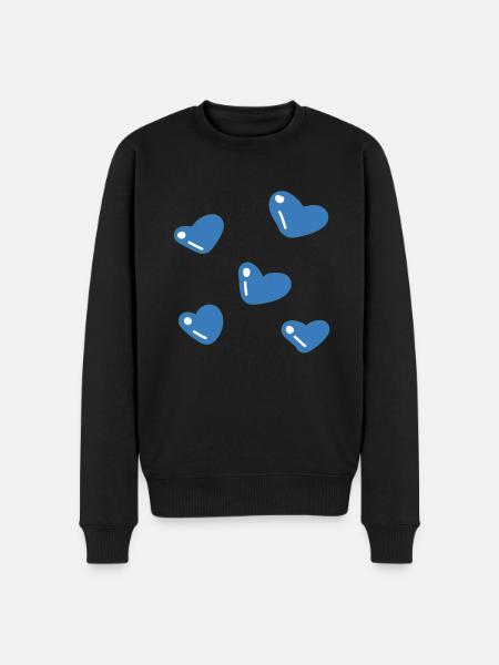 blue hearts - Men's Premium Organic Jumper - black
