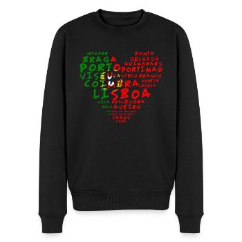 Villes Portugal Drapeau Coeur - Pull Premium bio Homme - noir - Devant - Nico (187cm)