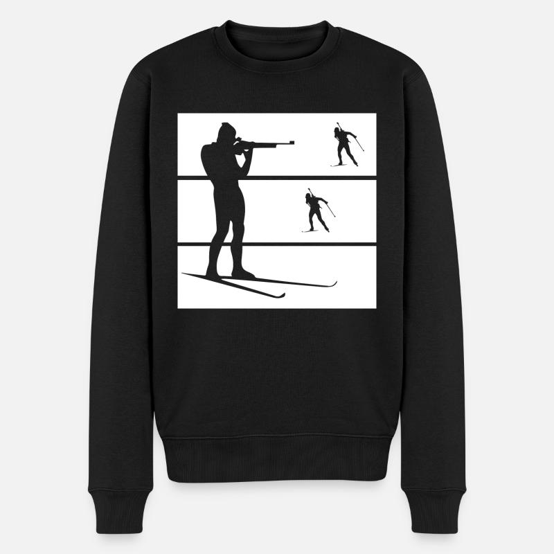 Biathlon - Männer Premium Bio Pullover - Schwarz