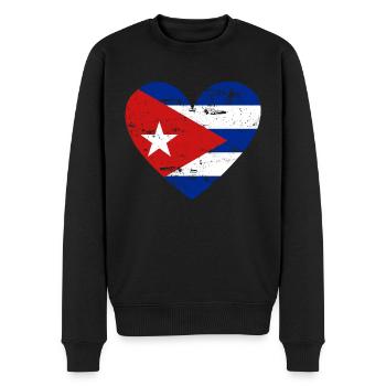 Drapeau Coeur Cuba Drapeau - Pull Premium bio Homme - noir - Devant - Nico (187cm)
