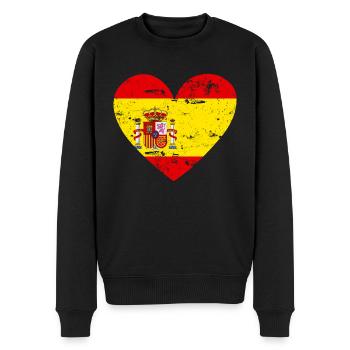 Drapeau Coeur Espagne Drapeau - Pull Premium bio Homme - noir - Devant - Nico (187cm)