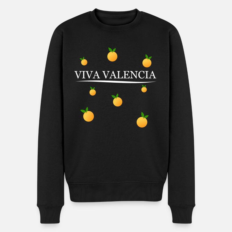 Viva Valencia Orangen - Männer Premium Bio Pullover - Schwarz