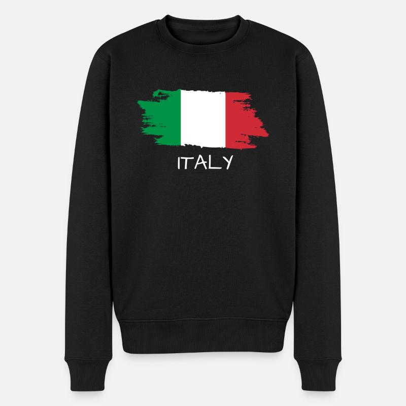 Italien - Männer Premium Bio Pullover - Schwarz