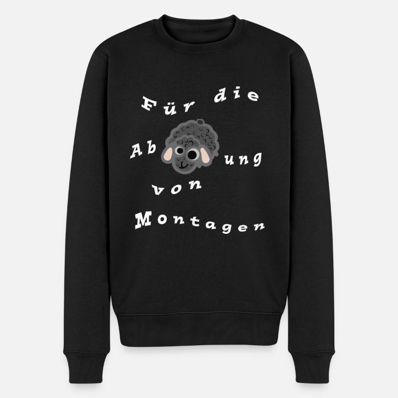 Abschafung von Montagen - hell - Männer Premium Bio Pullover - Schwarz