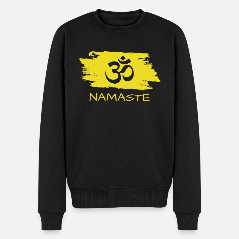 Yoga Namaste Om - Männer Premium Bio Pullover - Schwarz