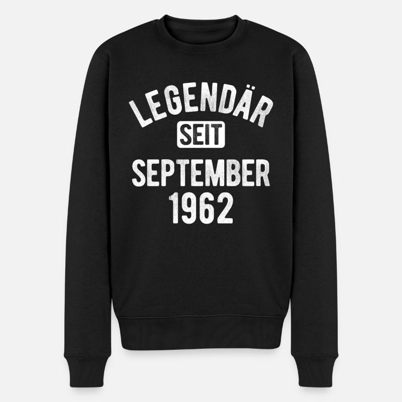 60. Geburtstag Geschenk 60 Jahre Legendär seit Sep - Männer Premium Bio Pullover - Schwarz