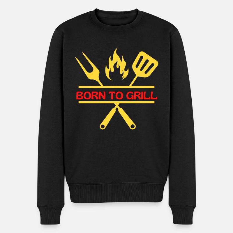 Born to grill - Männer Premium Bio Pullover - Schwarz