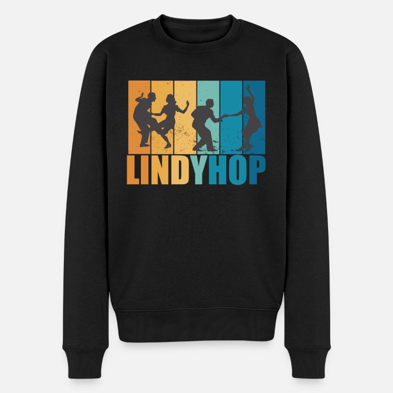 Lindy Hop Vintage Retro Tänzer Lindyhop Geschenk - Männer Premium Bio Pullover - Schwarz