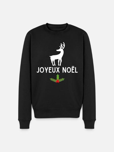 JOYEUX NOEL - Pull Premium bio Homme - noir