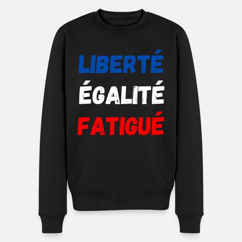 liberté égalité fatigué - Pull Premium bio Homme - noir