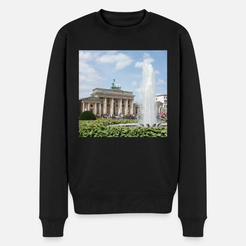 Brandenburger Tor - Männer Premium Bio Pullover - Schwarz