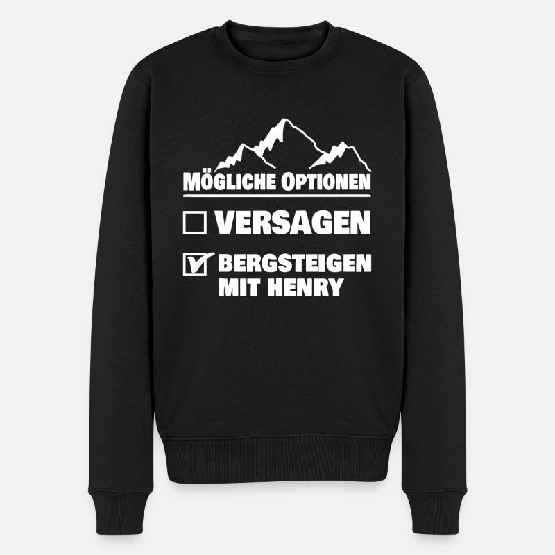 Bergsteigen Henry - Männer Premium Bio Pullover - Schwarz