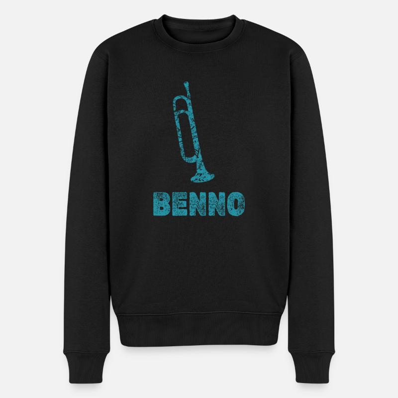 Trompete Benno - Männer Premium Bio Pullover - Schwarz
