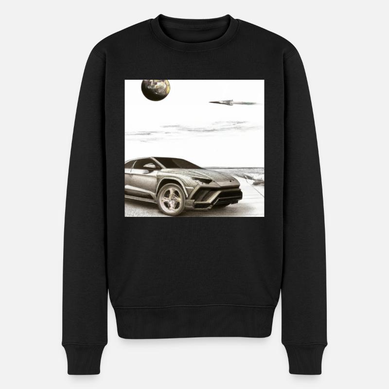 SUV am Strand - Männer Premium Bio Pullover - Schwarz