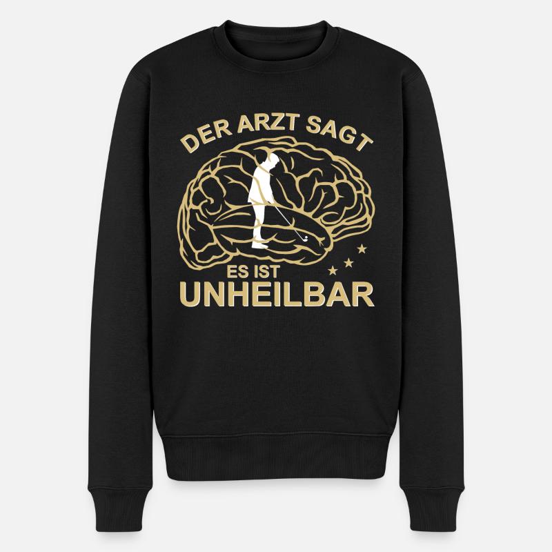 Golf unheilbar - Männer Premium Bio Pullover - Schwarz