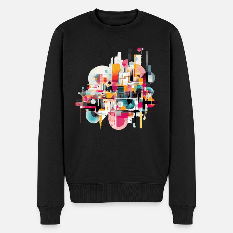 Urbane Abstraktion - Männer Premium Bio Pullover - Schwarz