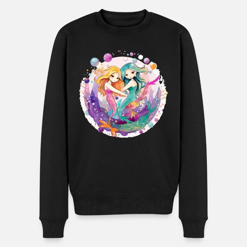 Nixen - Männer Premium Bio Pullover - Schwarz