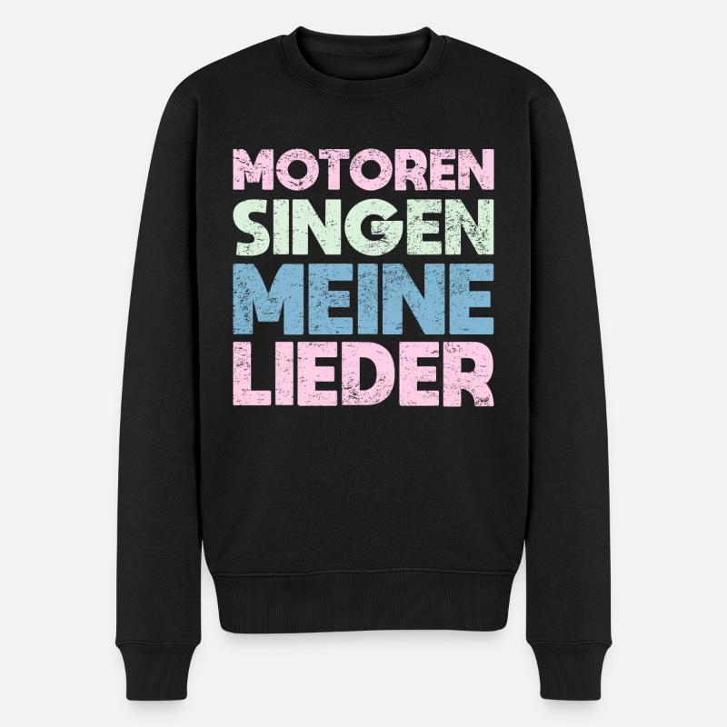 Motoren Singen Meine Lieder - Männer Premium Bio Pullover - Schwarz