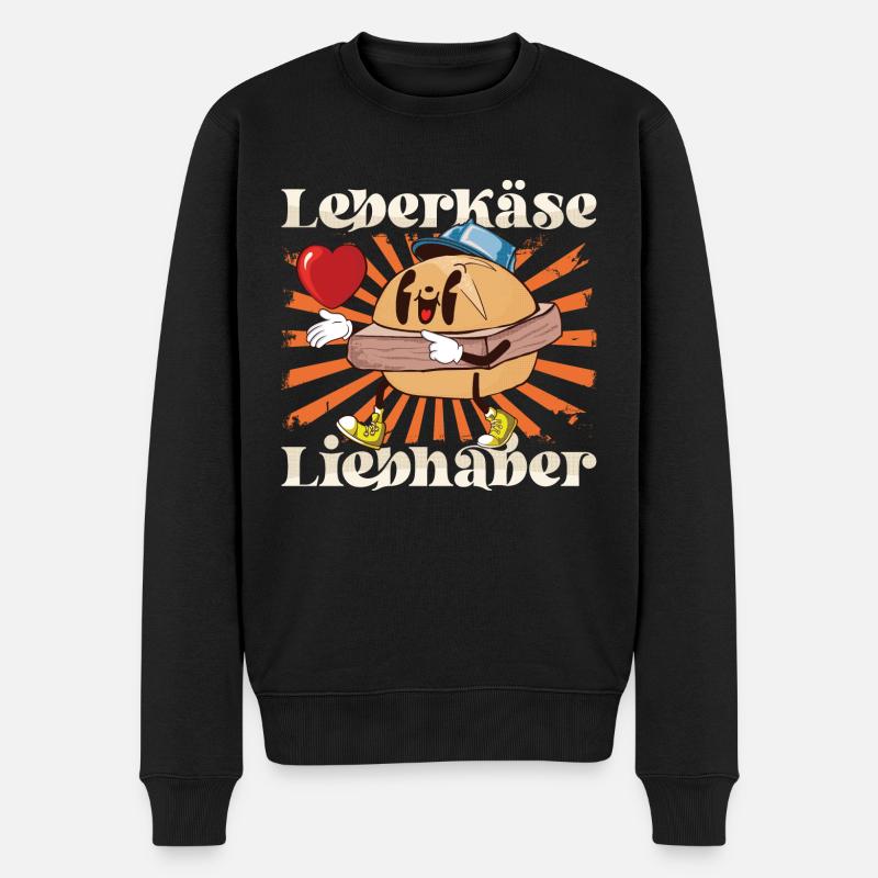 Leberkäse Liebhaber Fleischkäse Brötchen - Männer Premium Bio Pullover - Schwarz