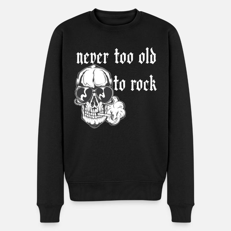 never too old - Männer Premium Bio Pullover - Schwarz