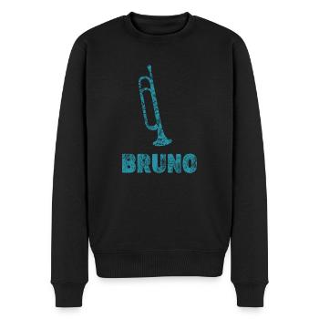 Bruno - Männer Premium Bio Pullover - Schwarz - Vorne - Nico (187cm)