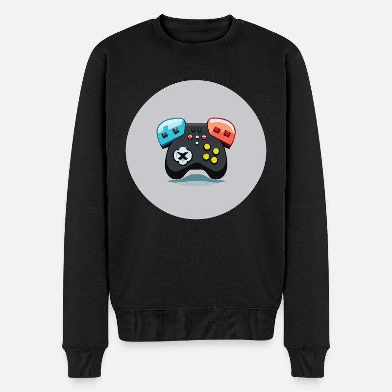 Gaming - Männer Premium Bio Pullover - Schwarz