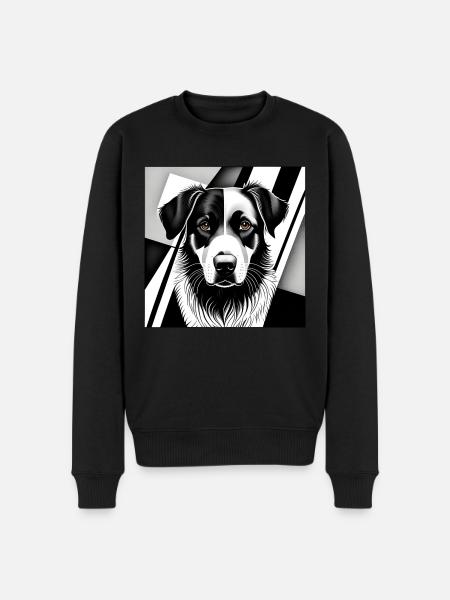 Collie: Cubist Black & White - Men's Premium Organic Jumper - black