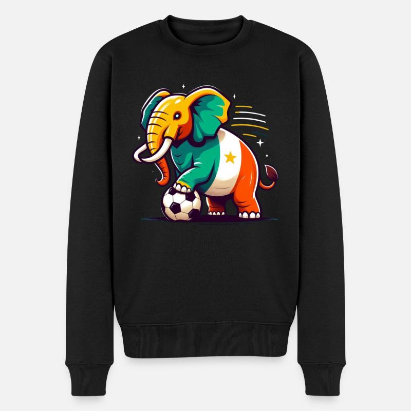 Elfenbeinküste Elephants Fußball Trikot Fan - Männer Premium Bio Pullover - Schwarz