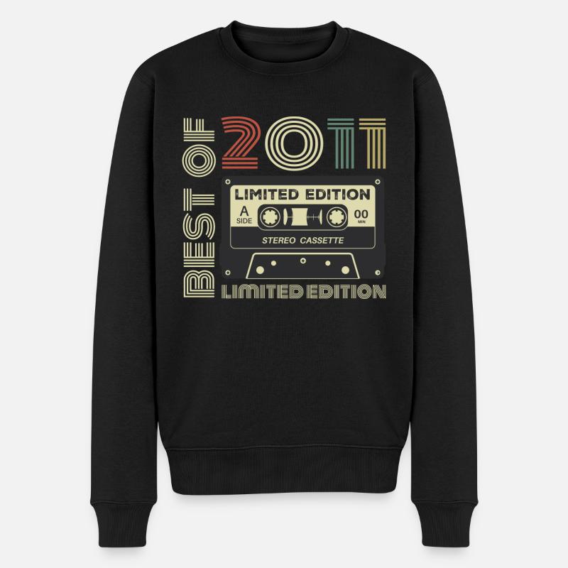 Jahrgang 2011 - 2011 Retro Geburtstagsgeschenk - Männer Premium Bio Pullover - Schwarz