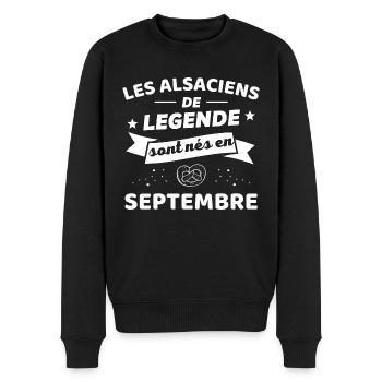 les alsaciens de legende nés en septembre - Pull Premium bio Homme - noir - Devant - Nico (187cm)