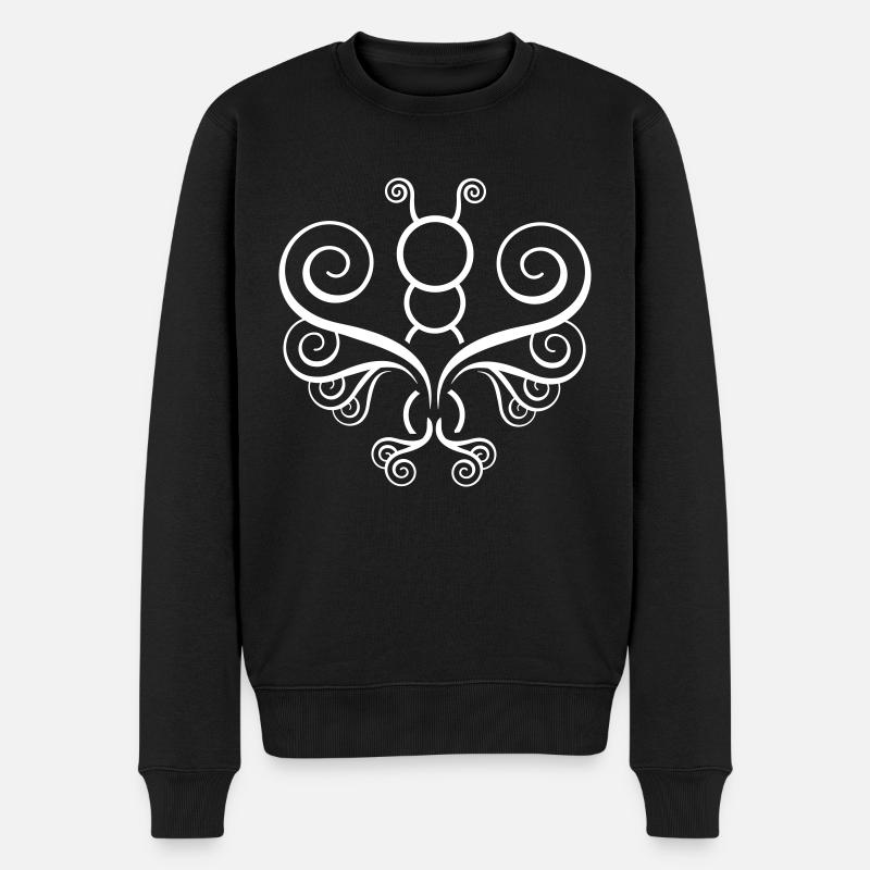 butterfly - Männer Premium Bio Pullover - Schwarz
