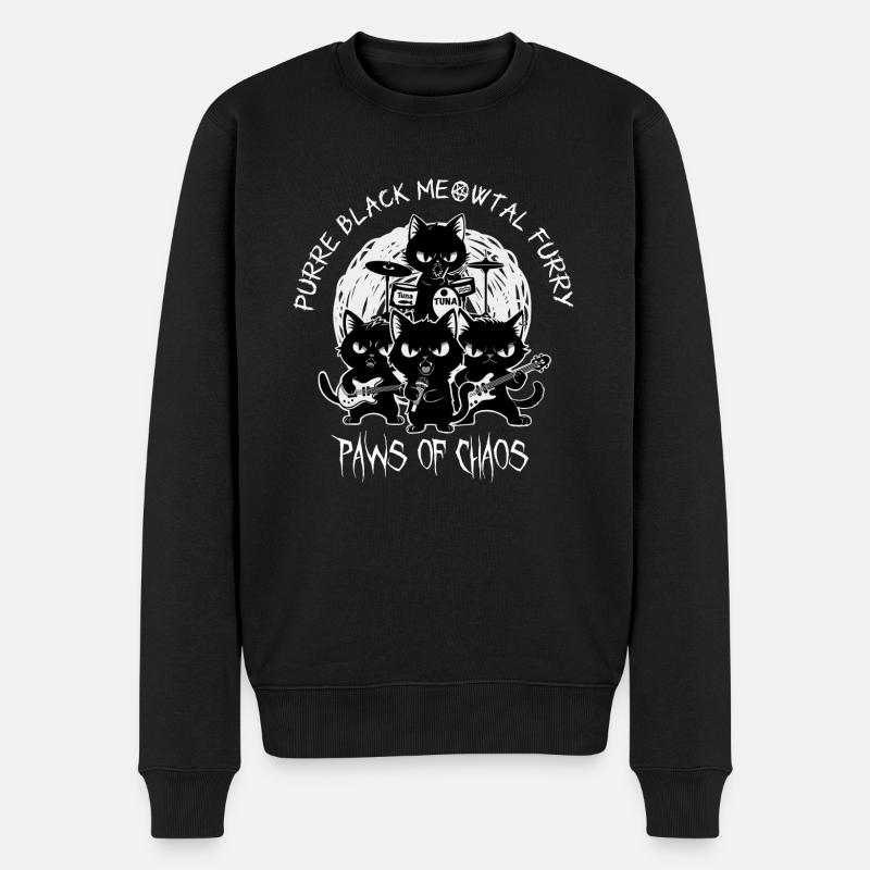 Purre Black Meowtal Furry - Männer Premium Bio Pullover - Schwarz
