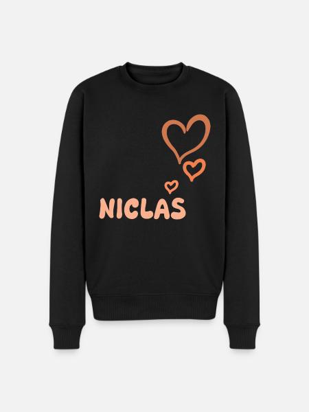 First name Niclas - Men's Premium Organic Jumper - black