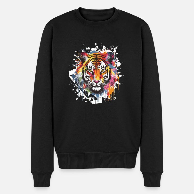 Animal tigre - Pull Premium bio Homme - noir