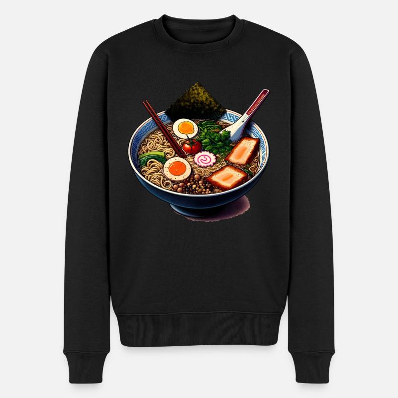 Soupe de nouilles ramen - Pull Premium bio Homme - noir