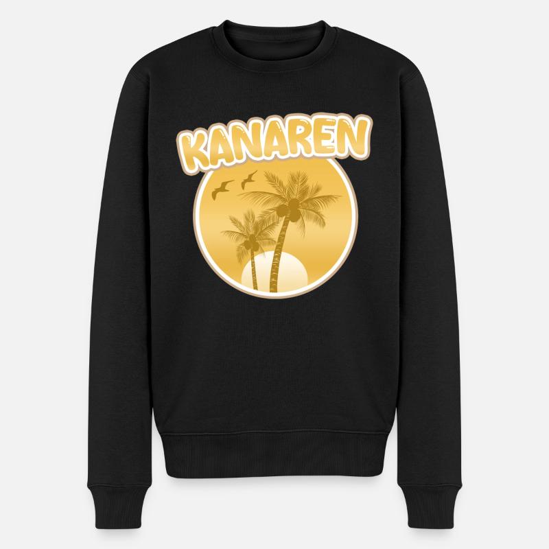 Urlaub Kanaren - Männer Premium Bio Pullover - Schwarz