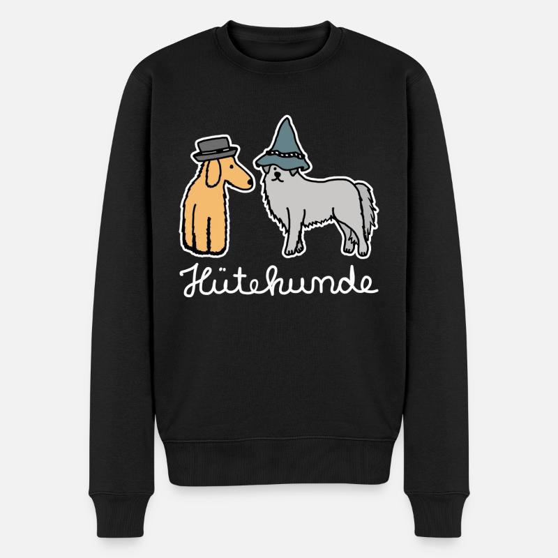 Hütehunde Hunde mit Hut Huetehund - Männer Premium Bio Pullover - Schwarz