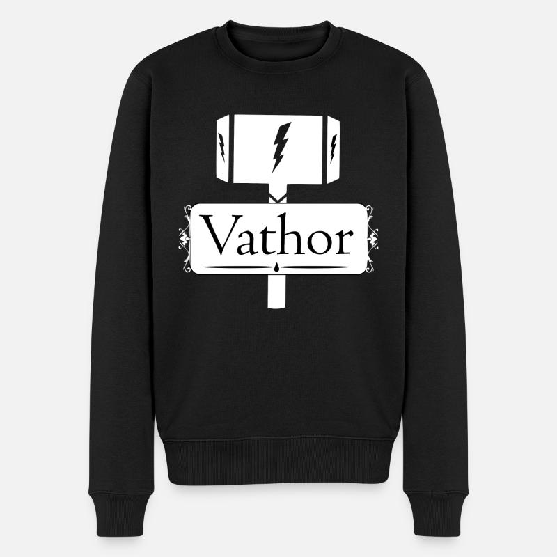 Vathor - Männer Premium Bio Pullover - Schwarz