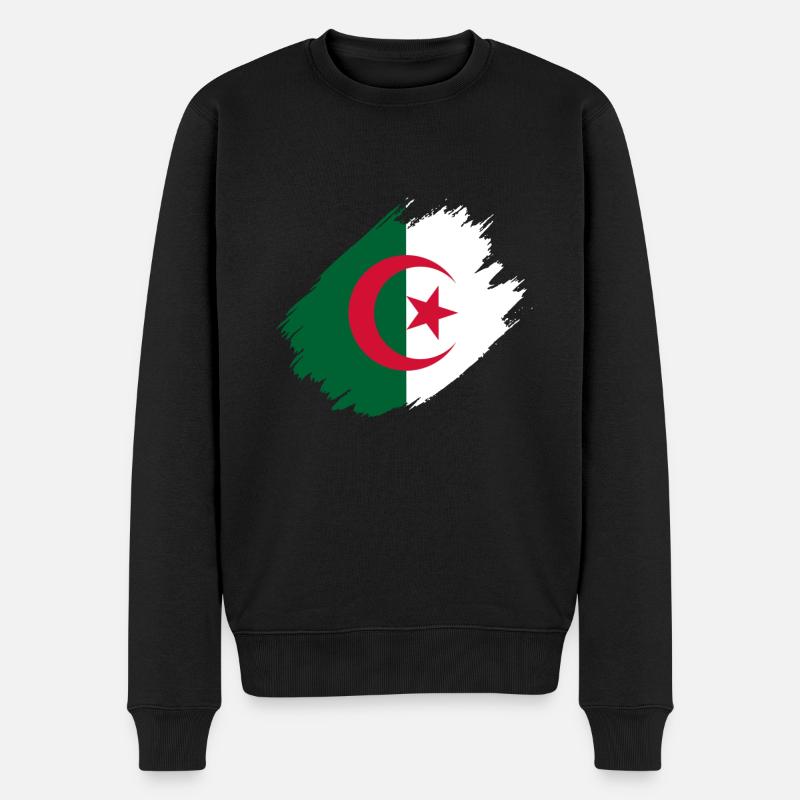 Flagge von Algerien - Männer Premium Bio Pullover - Schwarz