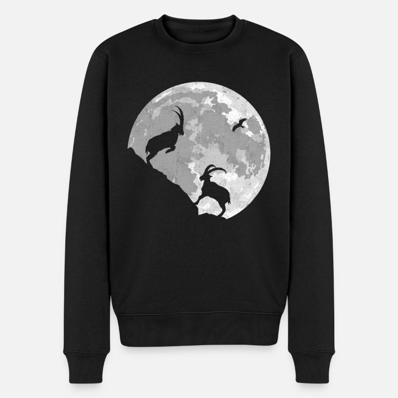 Steinbock - Männer Premium Bio Pullover - Schwarz