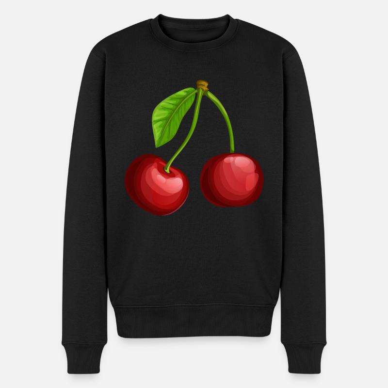 Süße Kirschen - Männer Premium Bio Pullover - Schwarz