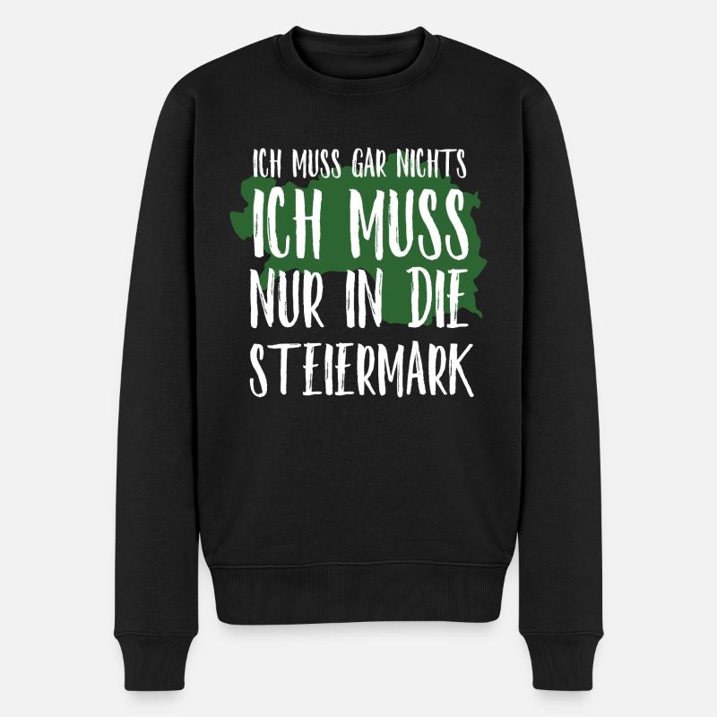Ich muss nur in die Steiermark Steirer - Männer Premium Bio Pullover - Schwarz